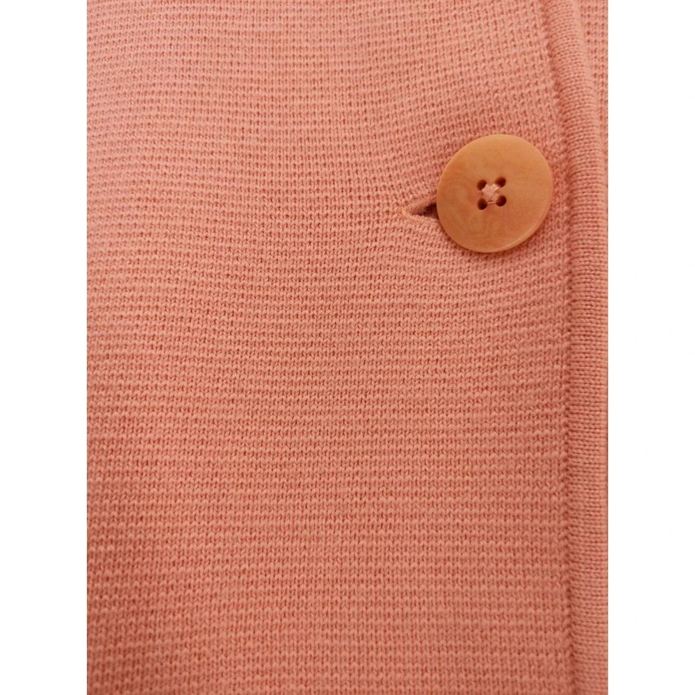 Talbots Cardigan Sweater Jacket Womens M Pink Pure Italian‎ Merino Wool